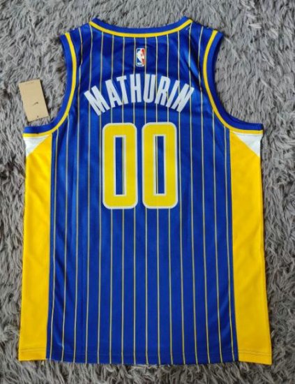 Maillot de Basket #00 Bennedict Mathurin Pacers 20-21 city Bleu Imprimé